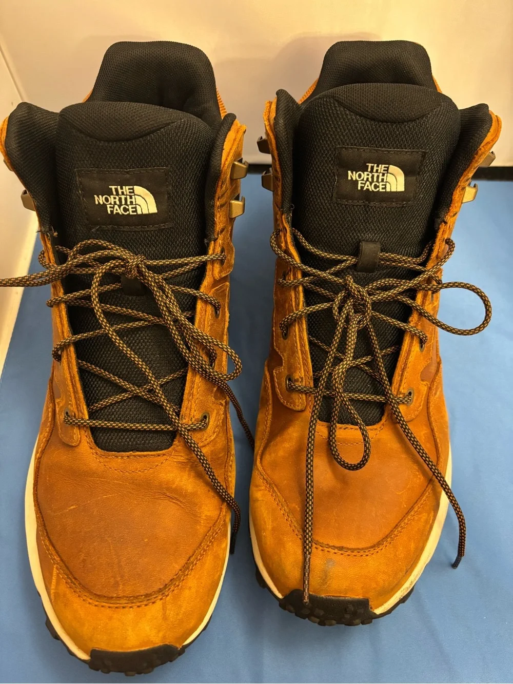 The North Face Men's Tan/Brown waterproof Trail Boots. Ideal for hiking.